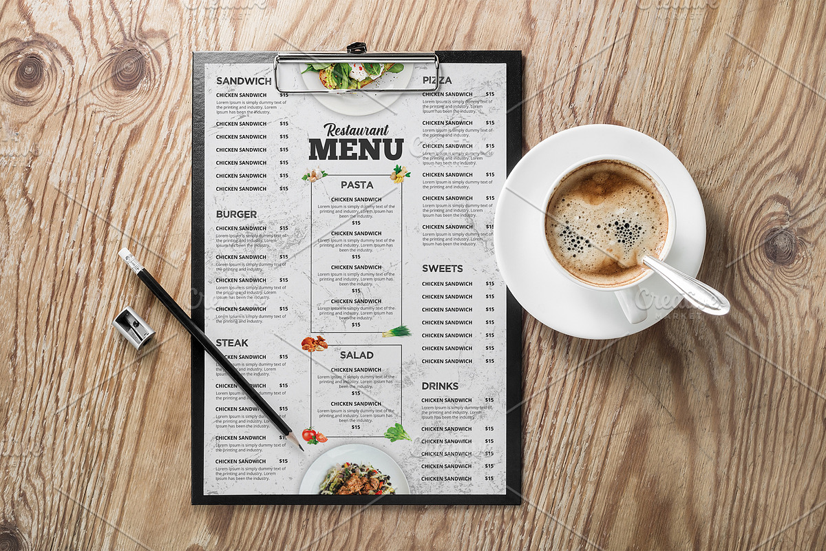 Restaurant Menu, a Flyer Template by Stock_Design
