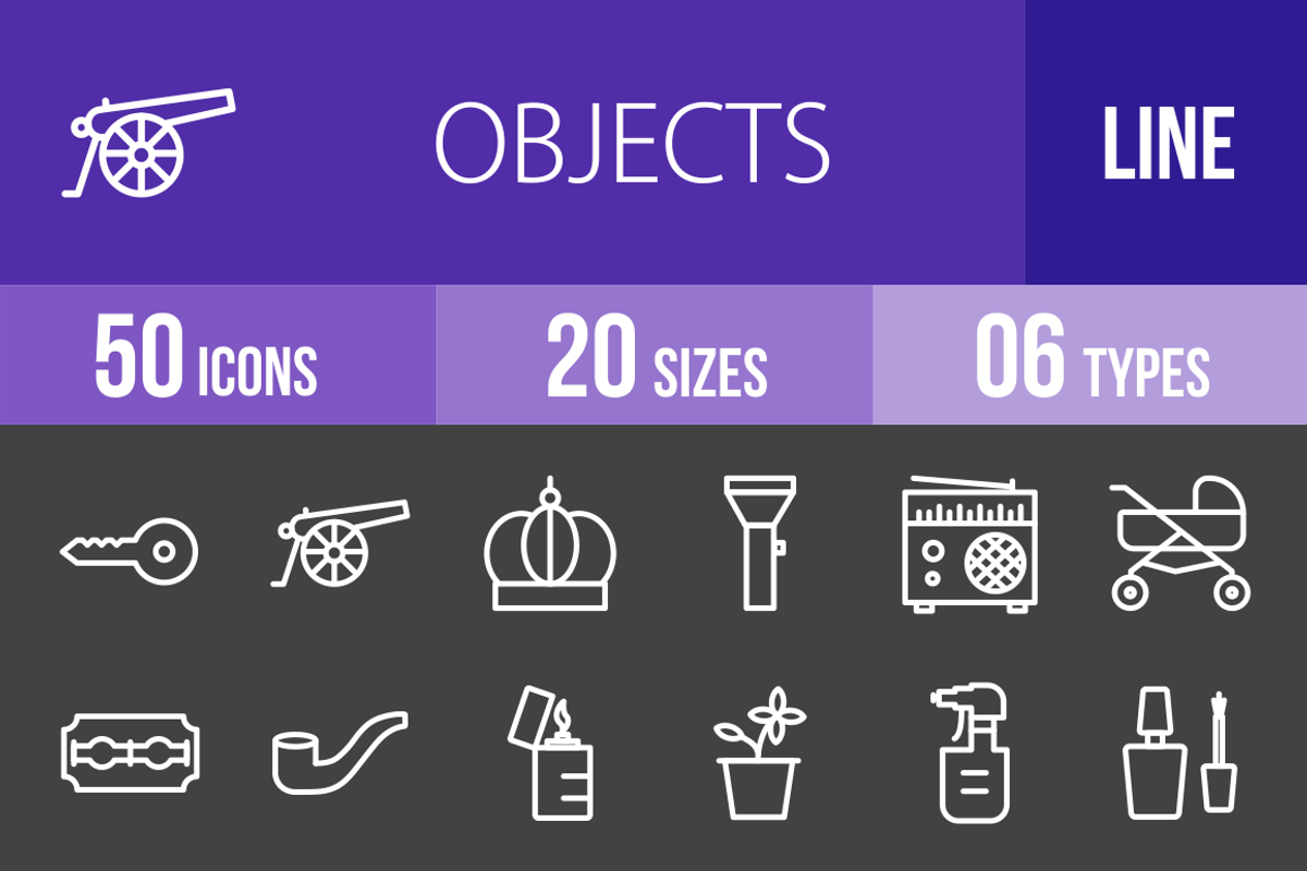 50 Objects Line Inverted Icons, an Outline Icon by IconBunny