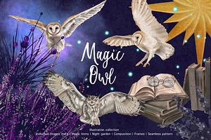 Watercolor Magic Owl