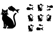 Cute Cat Silhouette Vector Mega, an Animal Illustration by Designer_Momina (Thumbnail 6 of 31)