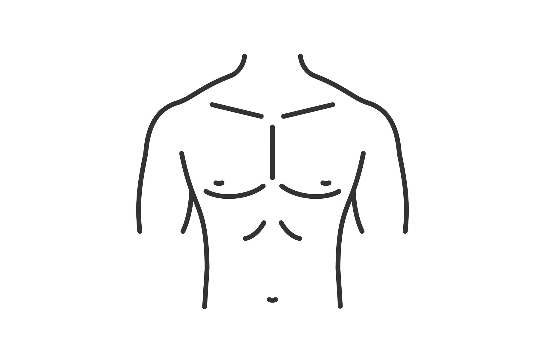 Muscular male chest linear icon, an Outline Icon by IMG Visuals