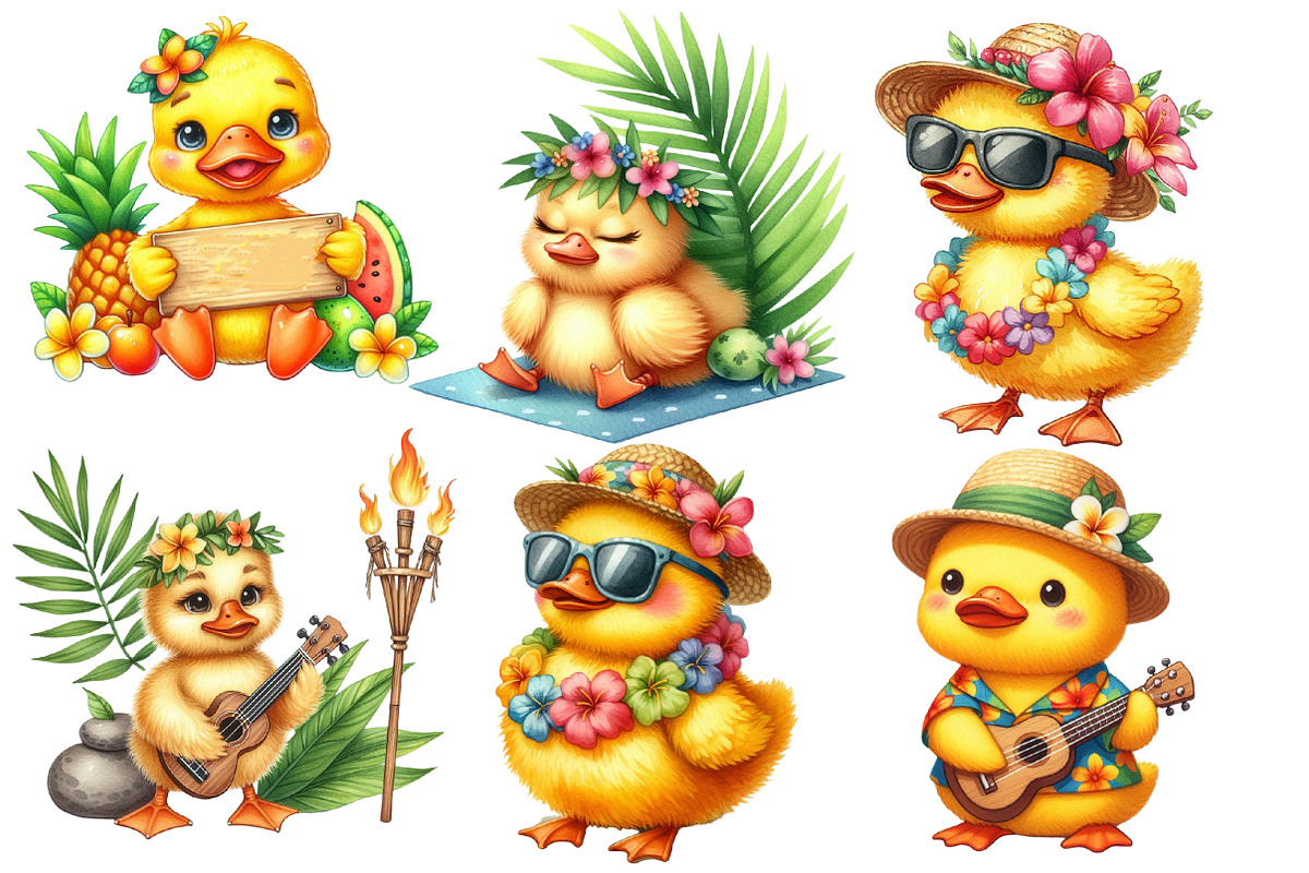 Duck Clipart, Hawaiian Clipart, an Illustration by Designworld (Photo 2 of 6)