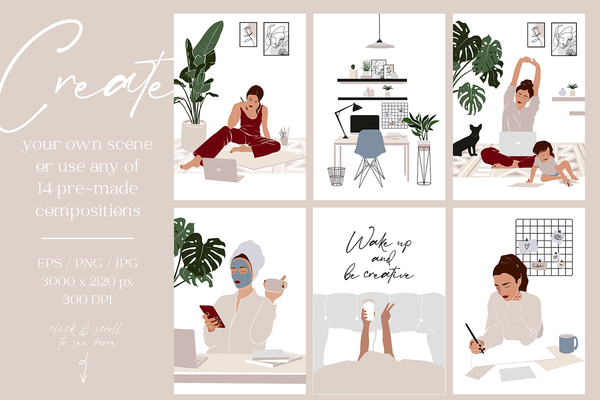 WORK FROM HOME aesthetics, an Illustration by EkaterinaKiriy (Photo 4 of 9)