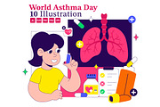 10 World Asthma Day Illustration, a Healthcare Illustration by denayunebgt (Thumbnail 1 of 4)
