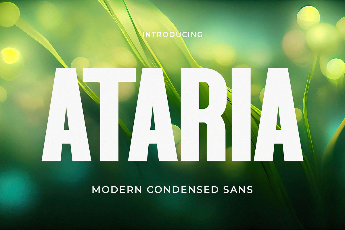 Ataria - Modern Condensed Sans, a Sans Serif Font by TypeLogue (Photo 1 of 5)