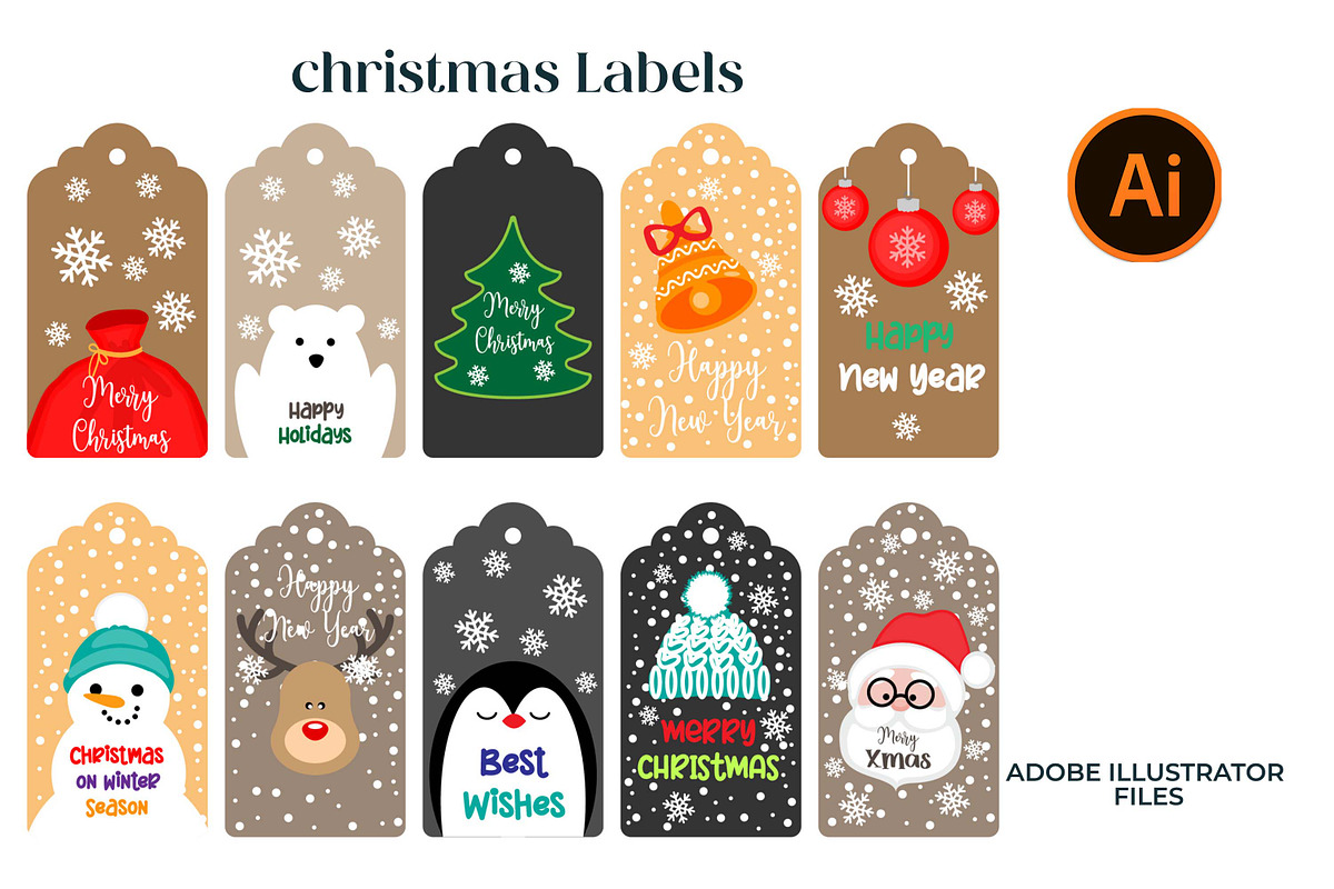 Christmas Labels, a Decorative Illustration by Believe Creatives (Photo 1 of 4)