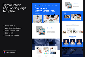 Figma Fintech App Landing Page, a Landing Page Template by Musara