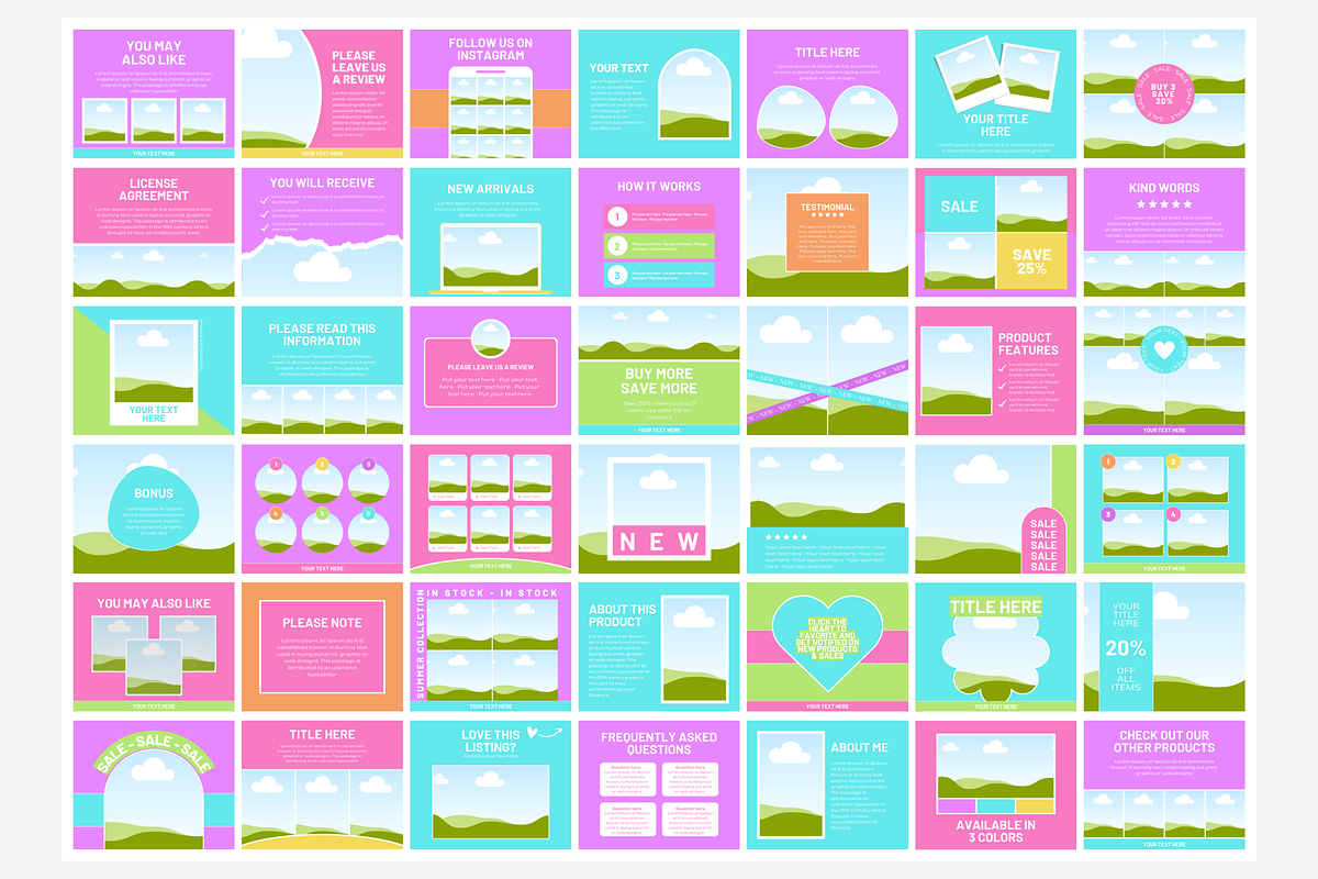 Colorful Etsy Listing Templates, a Branding & Logo Template by SunshineStudioBoutique (Photo 5 of 8)