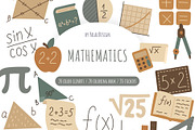 Mathematics Education Clipart Set, an Education Illustration by Palau (Thumbnail 1 of 10)