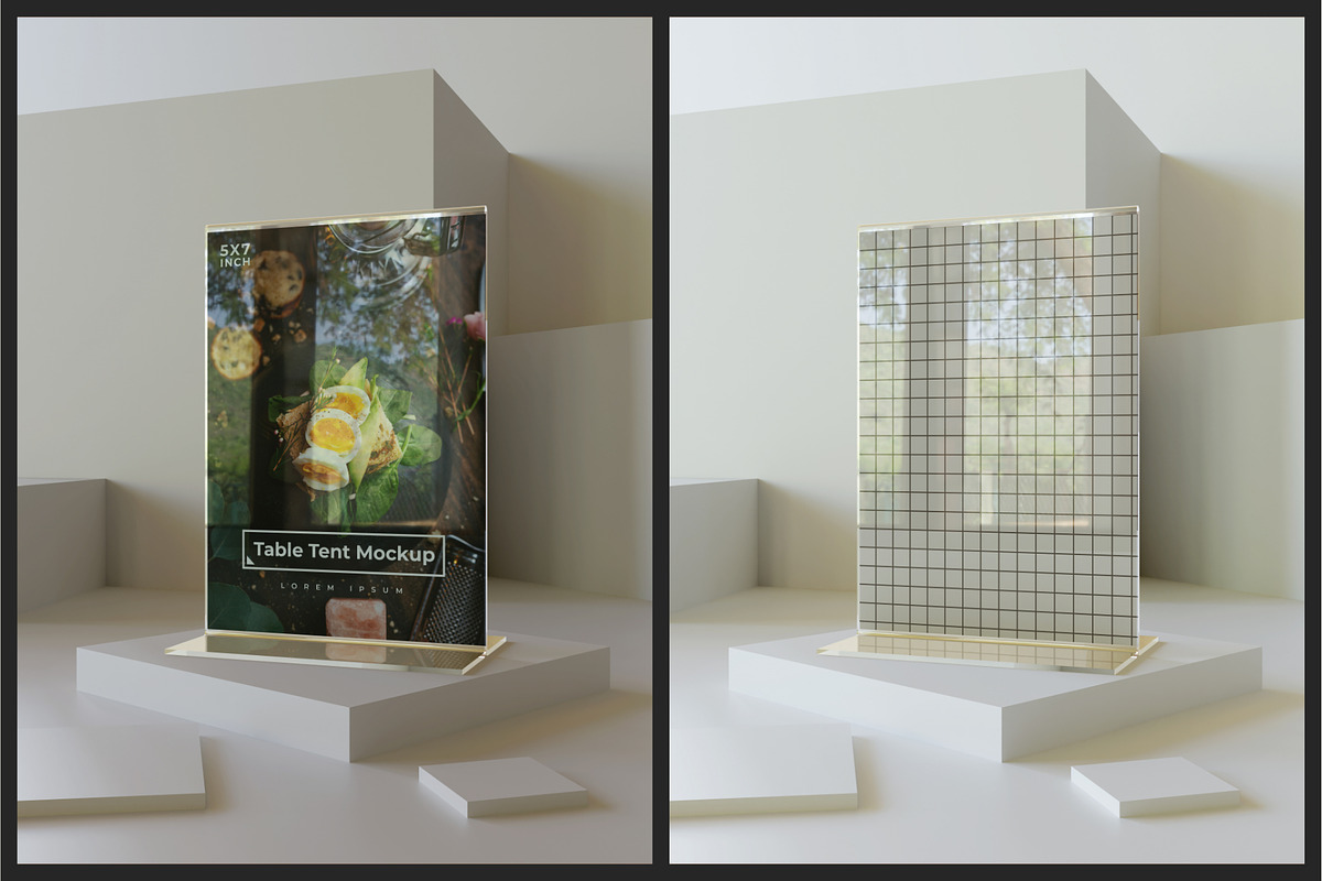 Acrylic Table Tent Mockup, an Advertising Mockup by Muhazdinata (Photo 5 of 6)