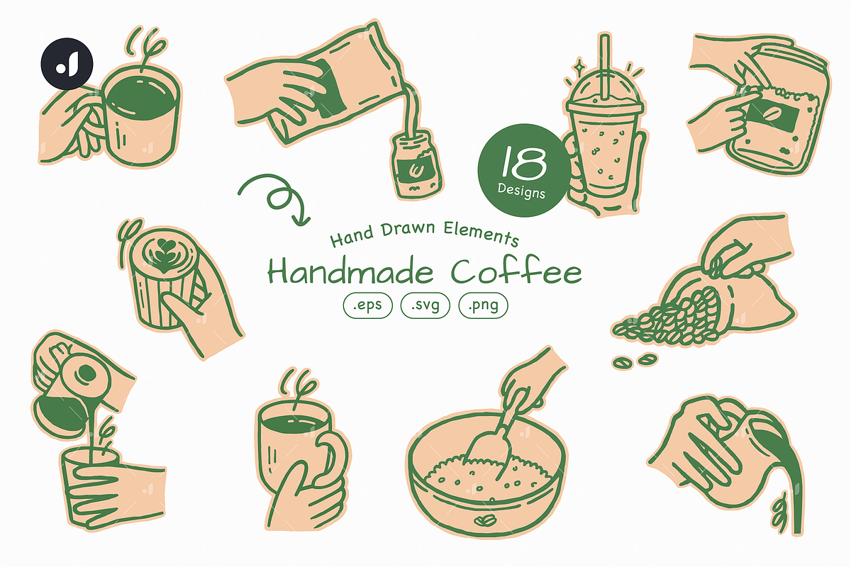 Handmade Coffee Hand Drawn, an Object Illustration by Jump Studio (Photo 1 of 5)