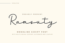 Ramsuty - Script Monoline Font
