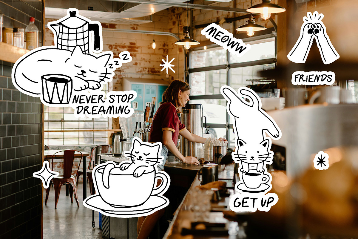 Cat Life: Coffee Edition, an Animal Illustration by dicreate (Photo 2 of 12)