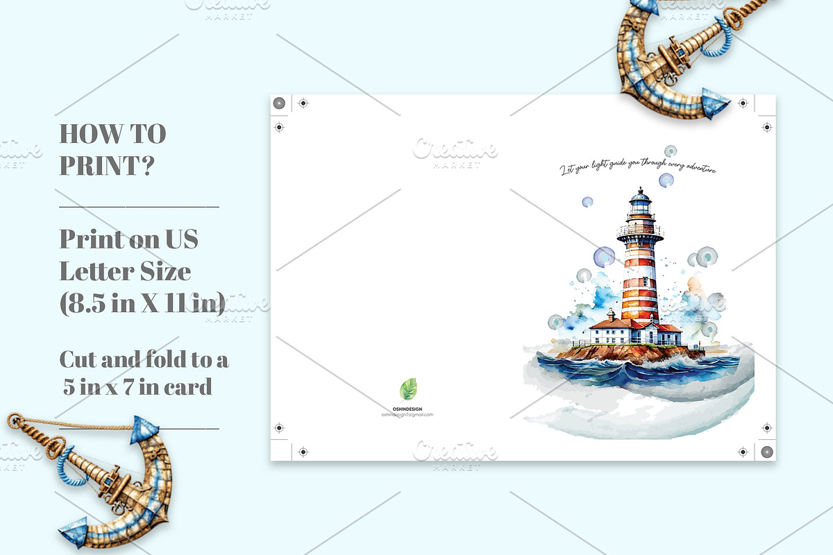 Greeting Card 5x7- Lighthouse Theme, a Card Template by Oshin Design (Photo 5 of 5)