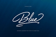 Blue Handwritten Font, a Script Font by sunnytudu (Thumbnail 1 of 13)