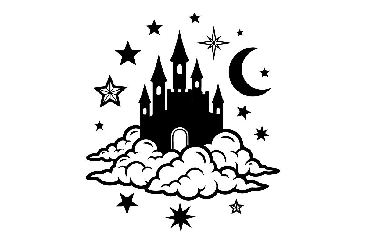 Fantasy Castle Cloud Moon Bundle, an Object Illustration by Gaye Art (Photo 4 of 30)