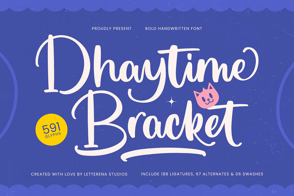 Dhaytime Bracket Bold Handwritten, a Script Font by Letterena Studios Script (Photo 1 of 20)