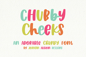 Chubby Cheeks, Sans Serif Font, a Sans Serif Font by Jordyn Alison Designs