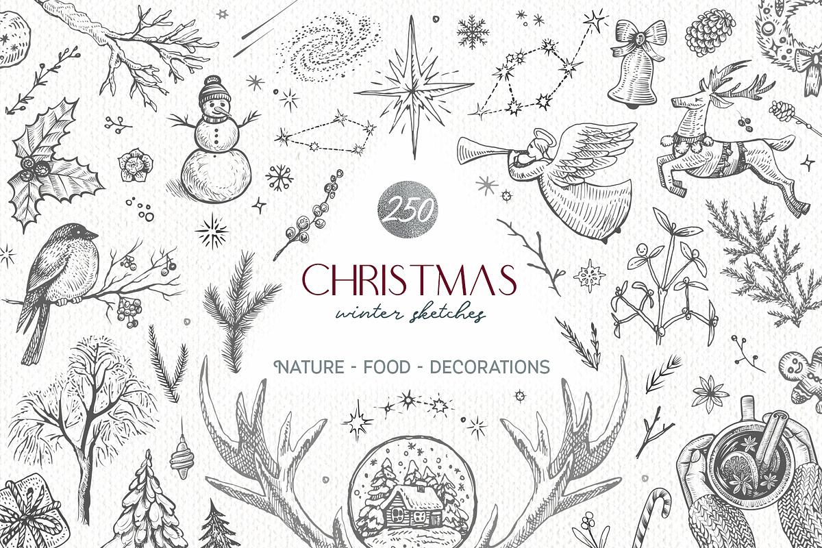 Christmas winter sketches - vector, an Animal Illustration by Aquatinta (Photo 1 of 8)