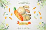 Happy Easter. Watercolor set, a Decorative Illustration by annasokol_ (Thumbnail 2 of 5)
