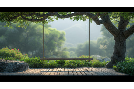 3d render of old wooden terrace with, a Nature Photo by ZinetroN
