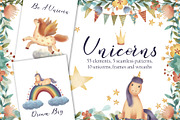 Unicorns and Flowers Collection, an Animal Illustration by Daria's Magic World (Thumbnail 1 of 9)