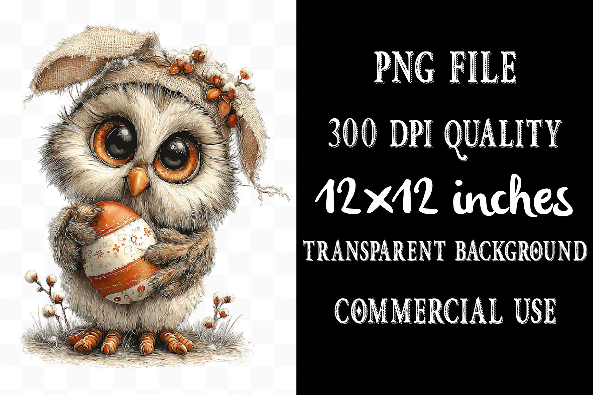 Whimsical Easter Owl Clipart, an Illustration by Designking (Photo 4 of 5)