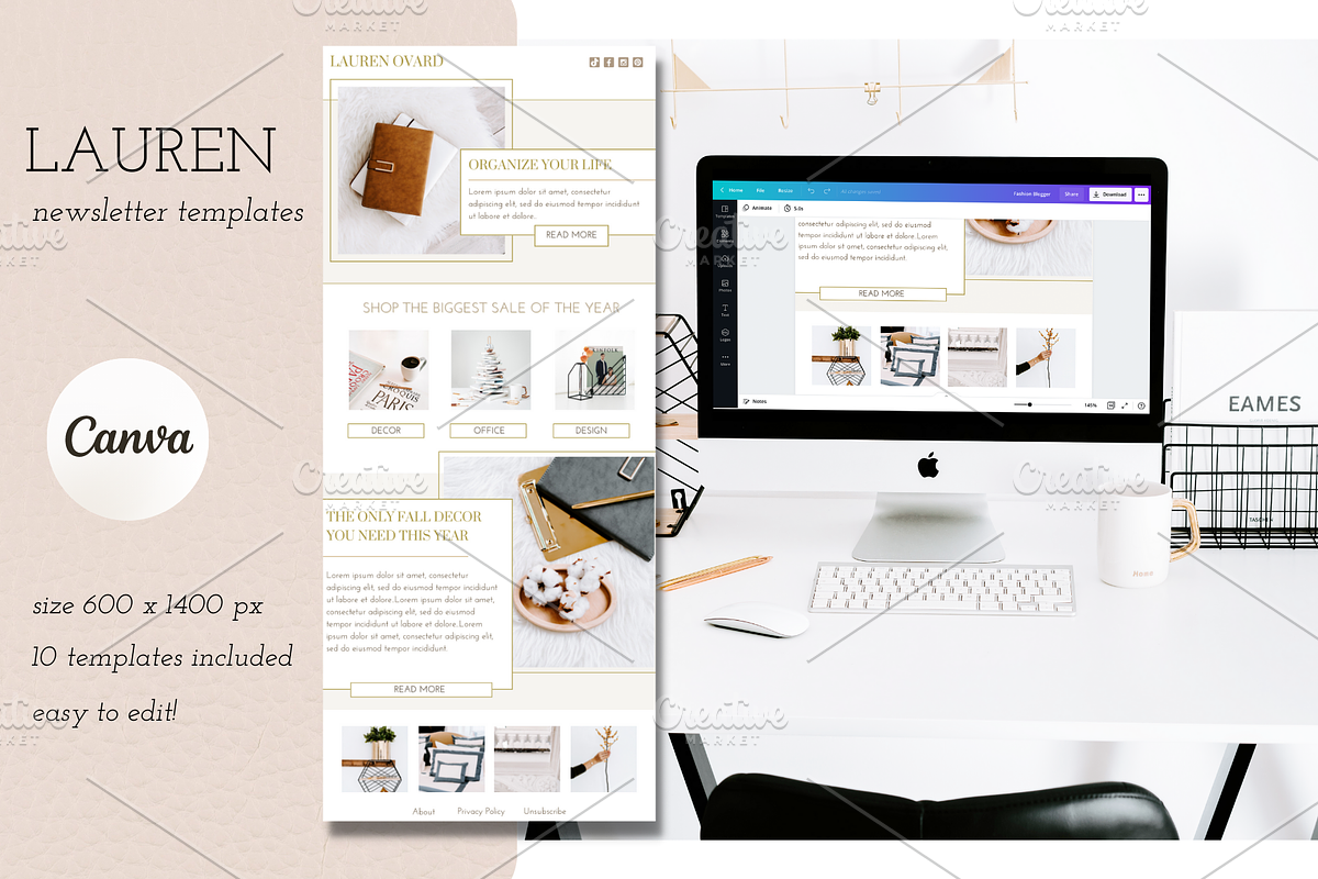 Lauren Newsletter Templates, a Marketing Template by The Edits Shop (Photo 7 of 8)