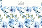 watercolor hand painted blue florals, an Illustration by Patishop Art (Thumbnail 7 of 9)