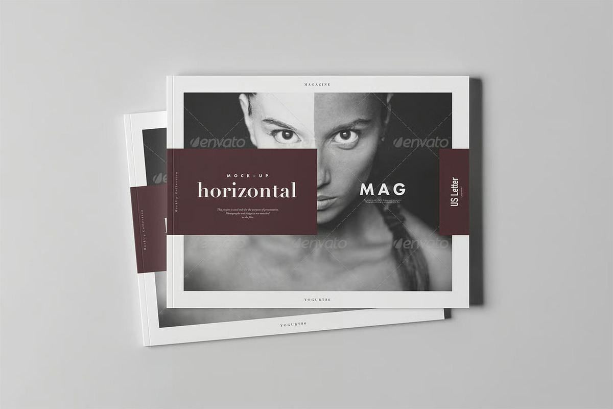 US Letter Horizontal Magazine Mockup, an Advertising Mockup by zippypixelstudio (Photo 11 of 13)
