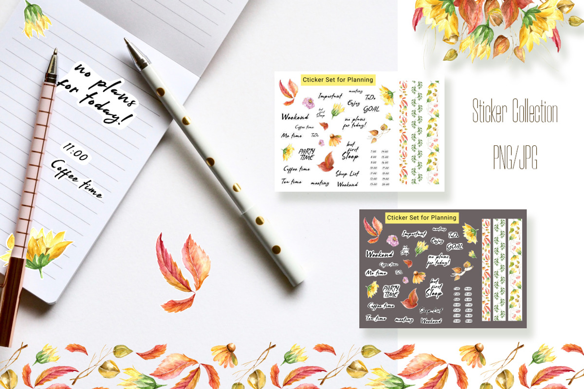 Happy Planning Autumn Collection, a Stationery Template by OlgaSerbun (Photo 4 of 6)