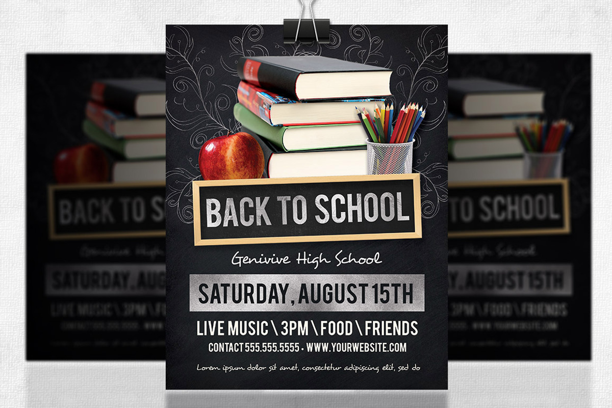 Back to School Flyer, a Flyer Template by Nathan Knight Design