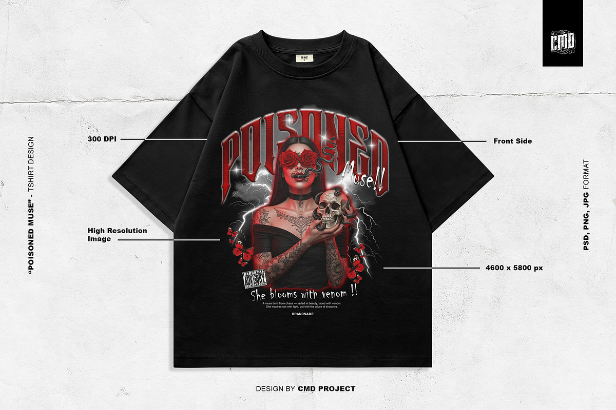 Poisoned Muse – Gothic T-Shirt Art, an Object Graphic by Cmd Project (Photo 2 of 9)