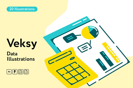 Veksy Data Illustrations, a Technology Illustration by Welovegraphics