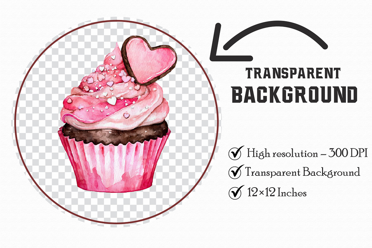 Watercolor Valentines Day Cupcakes, an Illustration by Libby Wishes (Photo 7 of 7)