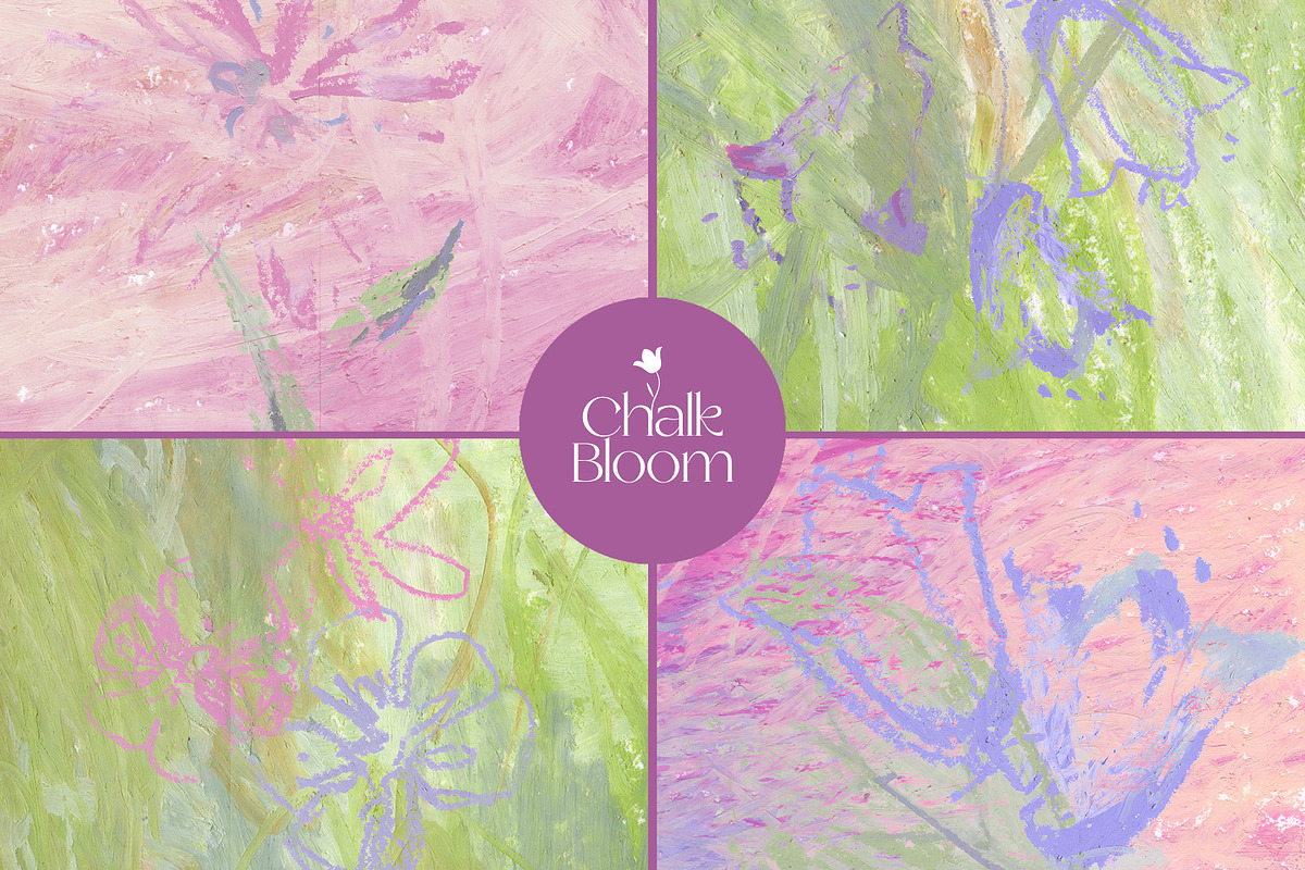 Chalk Pastel Botanical Textures, a Texture Illustration by Elena Pimonova (Photo 5 of 10)