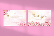 Pink Flower Wedding Set Template, an Invitation Template by Lythcreative (Thumbnail 4 of 4)