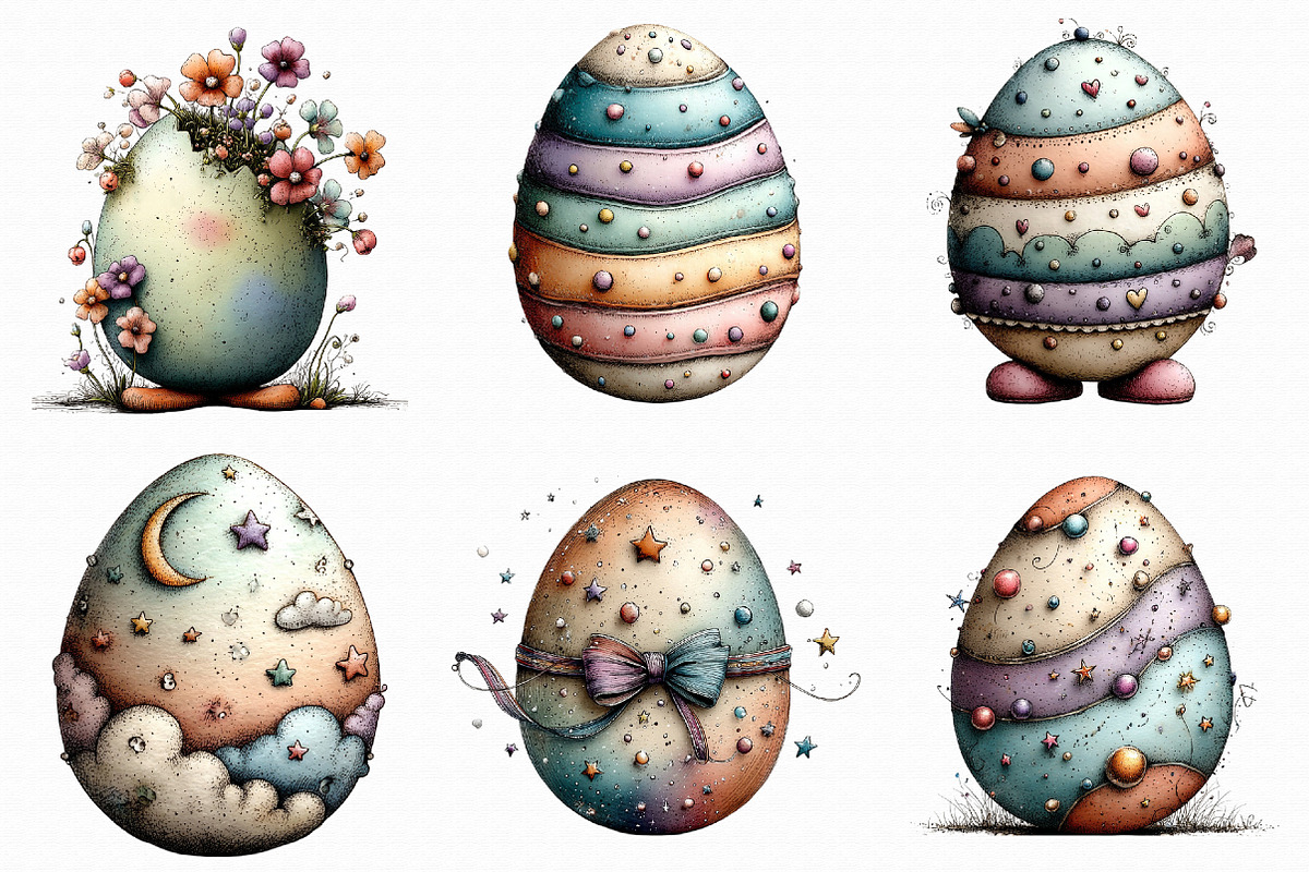 Whimsical Easter Egg Clipart, an Illustration by Libby Wishes (Photo 4 of 5)