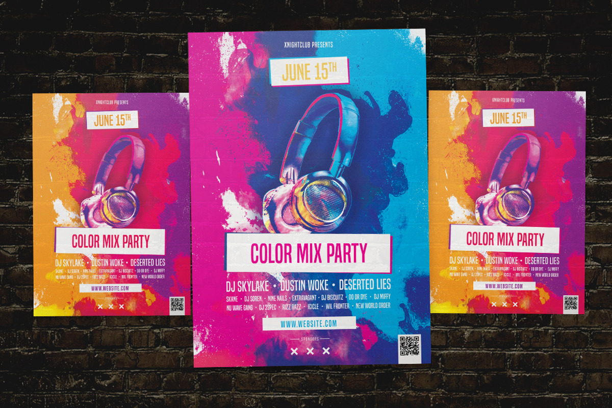 Colorful Party Flyer, a Flyer Template by NeonLeon (Photo 1 of 4)