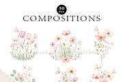 Pink Wildflower Butterfly Clipart, a Decorative Illustration by OKArtHub (Thumbnail 5 of 11)