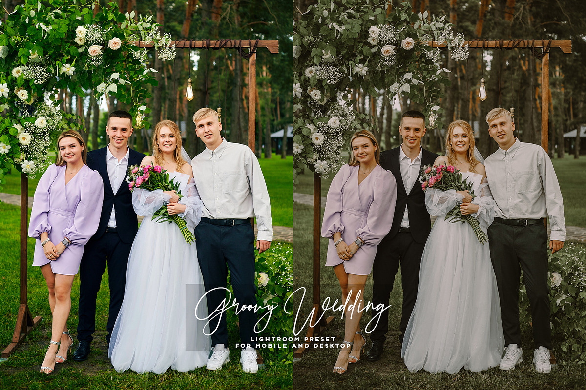 Groovy Wedding Lightroom Preset, a Preset Add-On by Mirelyn (Photo 5 of 17)