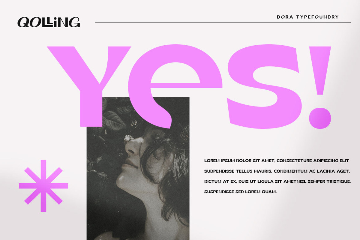 Qolling Display Font, a Sans Serif Font by Dora Typefoundry (Photo 9 of 11)