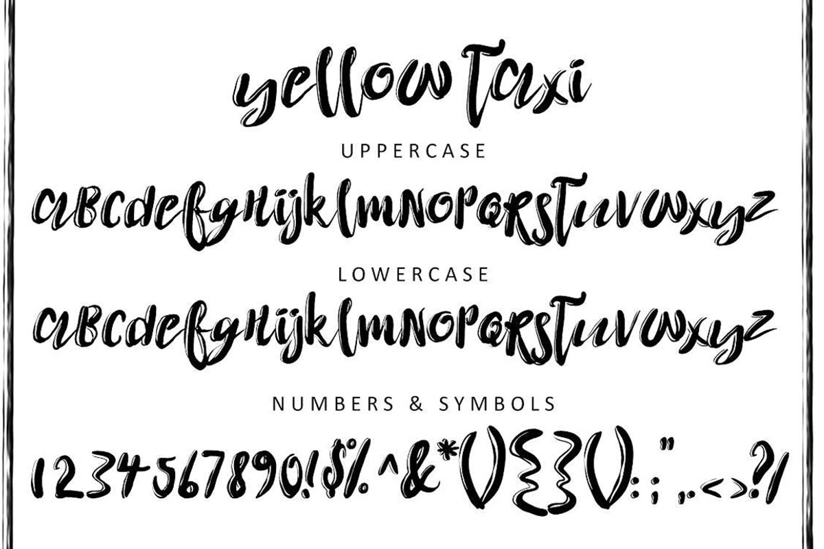 Yellow Taxi Font preview 2