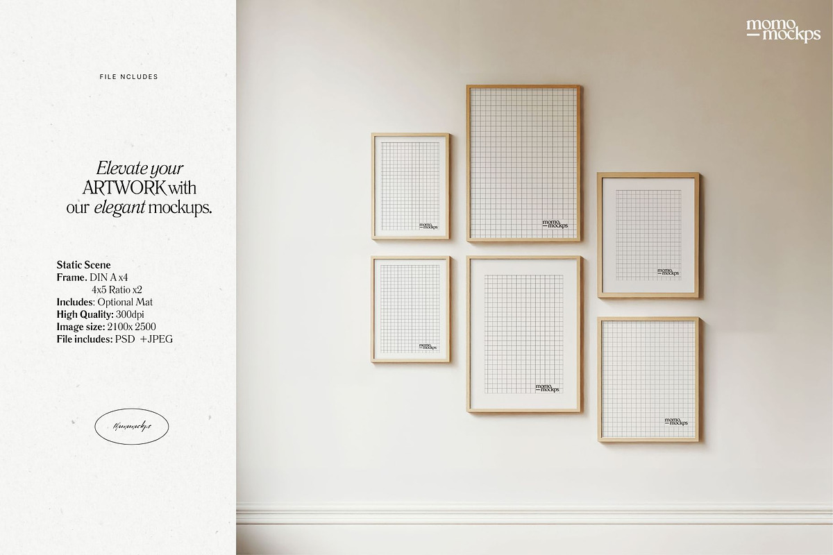 Gallery Wall Art Frame Mockup- PSD, a Household Mockup by momomockps (Photo 7 of 9)