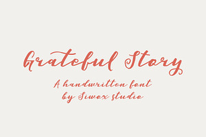 Grateful Story - a handwritten font, a Handwritten Font by Siwox Studios