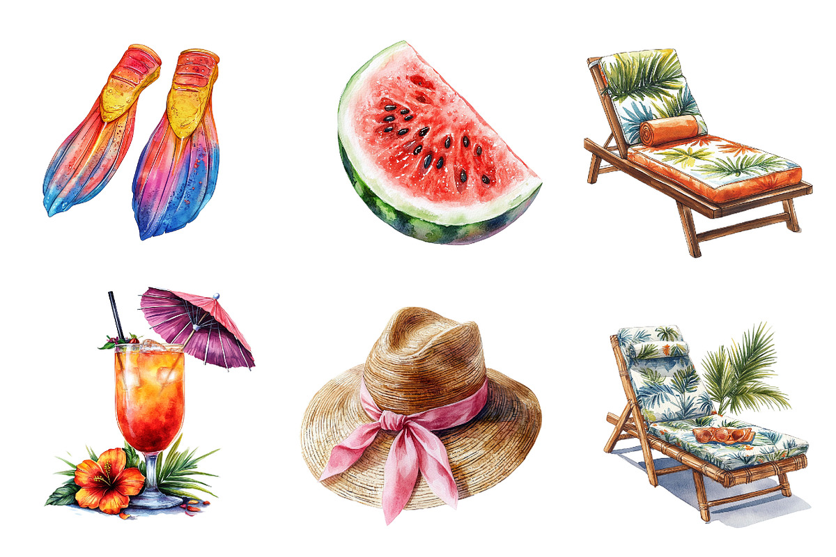 Summer Pool Day Clipart, an Illustration by CreationArt (Photo 2 of 5)