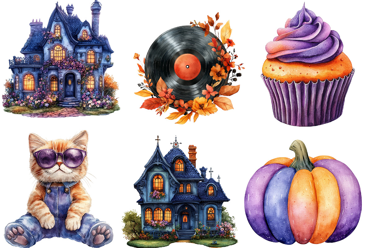 Groovy Halloween Clipart, an Illustration by Designworld (Photo 3 of 6)