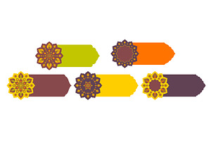 Set of Indian banners with Rangoli, an Illustration by Liudmyla Matviiets