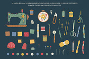 Hand-Drawn Sewing Collection, an Object Illustration by Irina Ostapenko (Thumbnail 3 of 10)