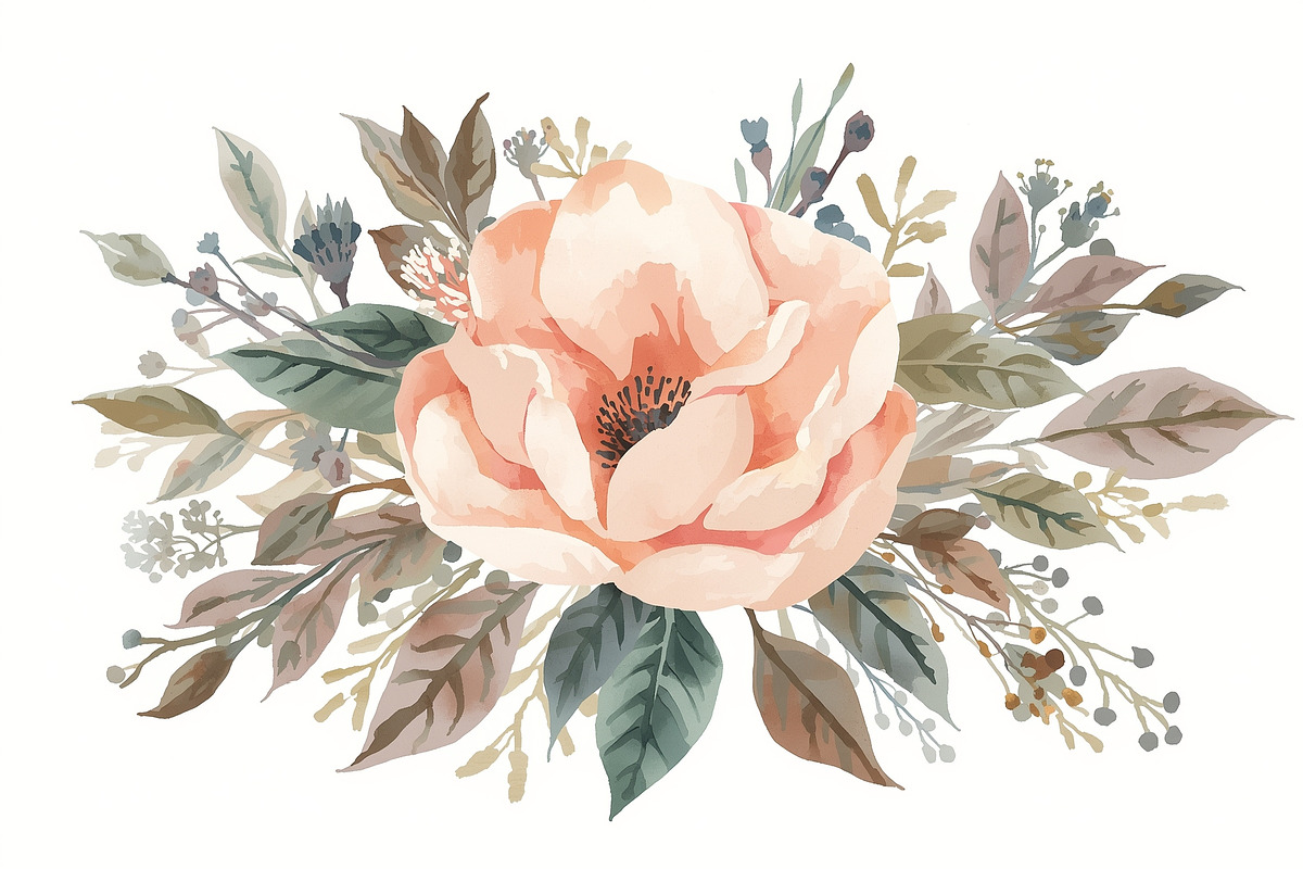 Watercolor Peony Floral Clipart Bund, a Graphic by Creativeshirt (Photo 12 of 15)